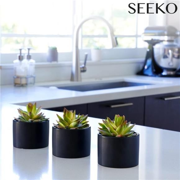 Fake Plants Artificial Succulents in Pots - 3 Pack Faux Potted Plant Décor,Small - Picture 4 of 6